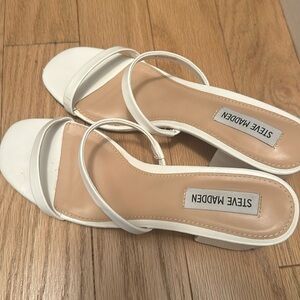 White size 8 sandals Steve Madden worn once